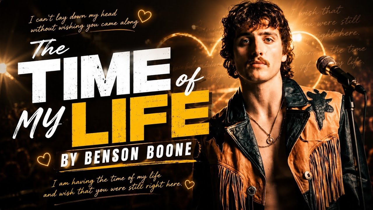 Benson Boone performing in the theatrical music video for The Time of My Life