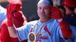 St. Louis Cardinals rookie Blaze Jordan celebrates his first career home run against the Minnesota Twins