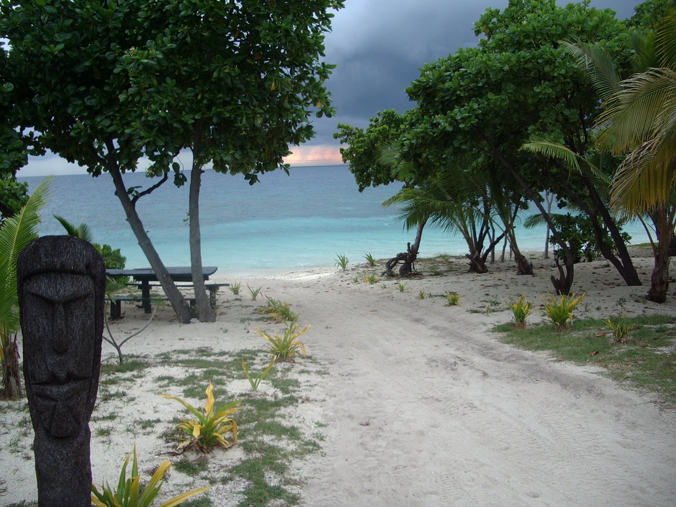 A tropical beach on Bounty Island Fiji where Love Island USA is filmed