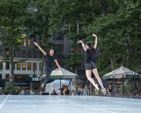 Bryant Park in Midtown Manhattan, site of the Knicks NBA Finals Game 3 watch party that ended in a melee on 42nd Street