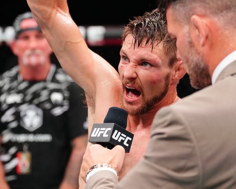 Bryce Mitchell reacts after submission victory at UFC Vegas 118