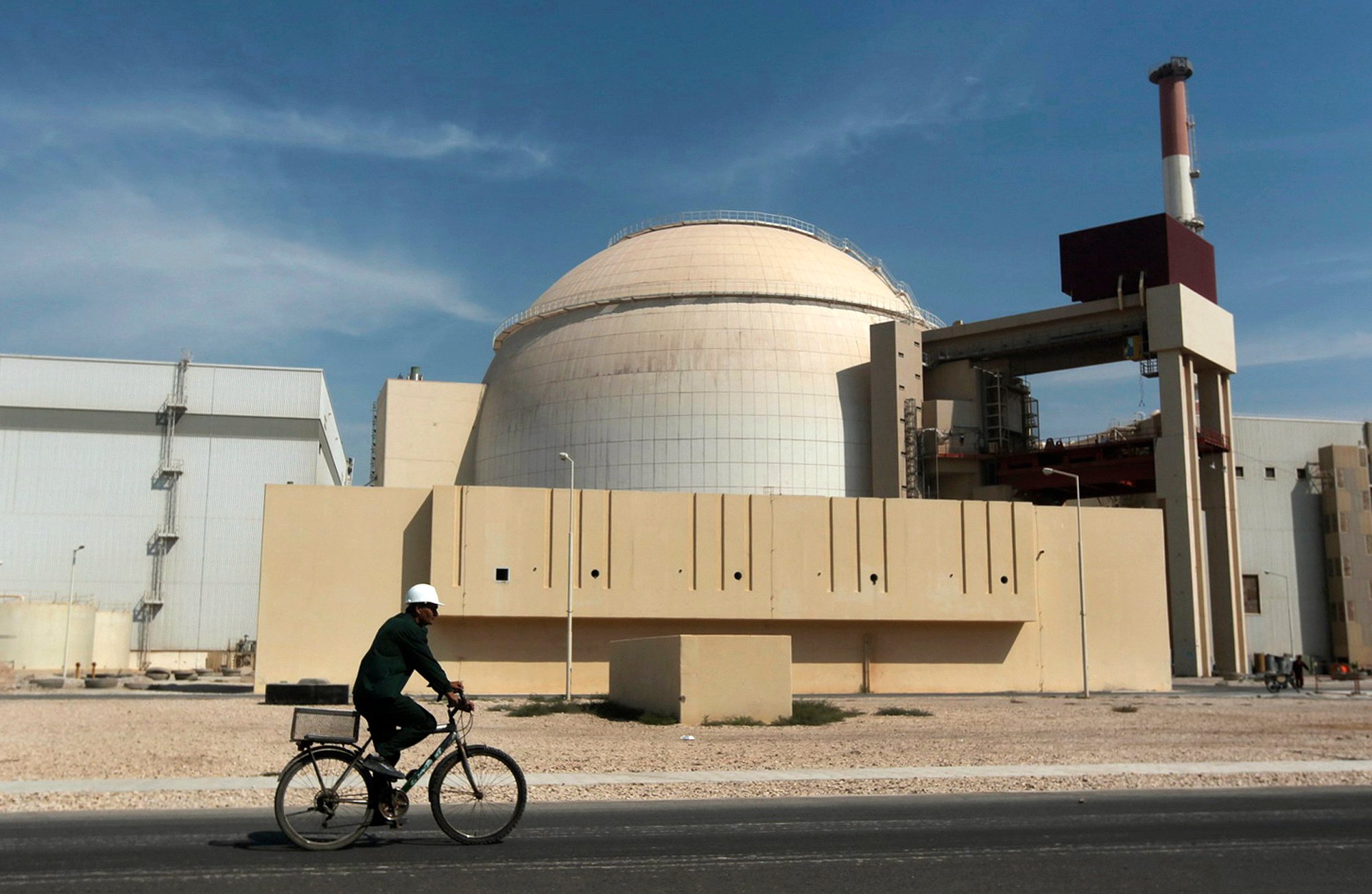 Aerial view of the Bushehr Nuclear Power Plant on Iran's Persian Gulf coast during the 2026 war