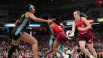 Caitlin Clark drives past Atlanta Dream defender at Gainbridge Fieldhouse June 2026