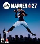 Caleb Williams jumping against Chicago skyline on Madden NFL 27 standard edition cover