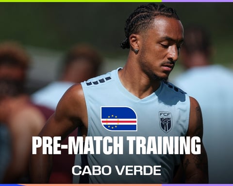 Cape Verde players train ahead of their World Cup Group H match against Saudi Arabia at NRG Stadium Houston