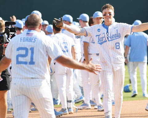 UNC Tar Heels celebrate walk-off win over USC in 2026 Super Regional at Boshamer Stadium
