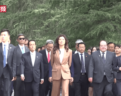 Cheng Li-wun, chairwoman of Taiwan's Kuomintang, during her April 2026 mainland China tour