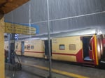 Chennai Central railway station seen through heavy rain