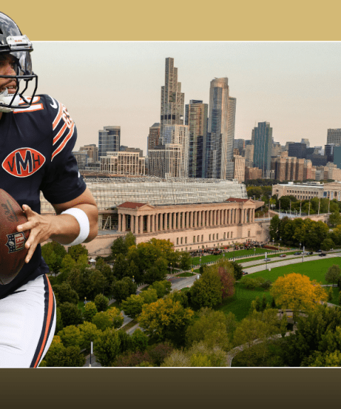 Chicago Bears quarterback Caleb Williams as franchise weighs move to Hammond Indiana
