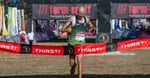 George Kusche crosses the finish line at Hollywoodbets Scottsville Racecourse to win the 2026 Comrades Marathon in Pietermaritzburg