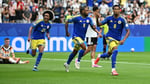 Livano Comenencia of Curaçao celebrates scoring the island nation's first-ever World Cup goal against Germany at NRG Stadium, Houston, June 14, 2026