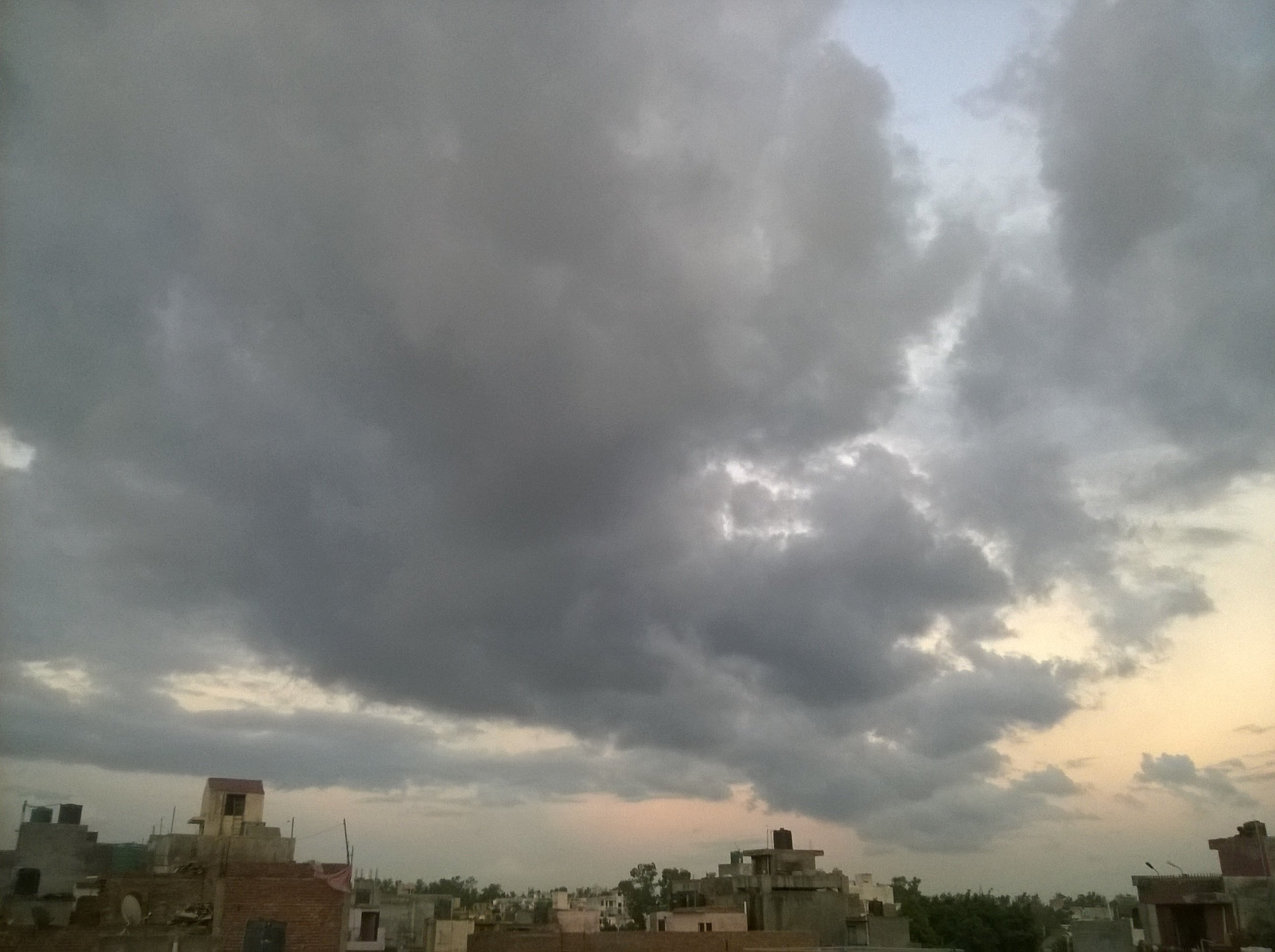 Heavy storm clouds gathering near Najafgarh on Delhi's southwestern edge