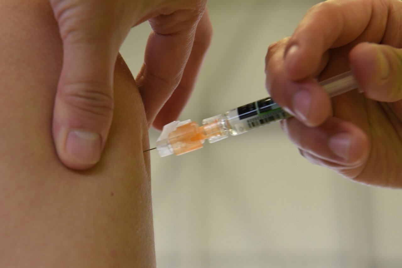 Defense Logistics Agency personnel delivering flu vaccines to U.S. military service members in a program that required 100 percent vaccination of recruits from 1945 until Defense Secretary Pete Hegseth made it optional in April 2026