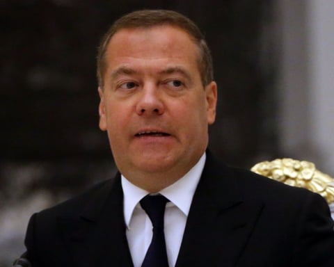 Dmitry Medvedev at a Kremlin meeting, Russian Security Council Deputy Chairman