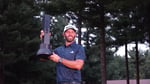 Dustin Johnson celebrating as LIV Golf Boston champion, in the league now facing the end of its Saudi funding