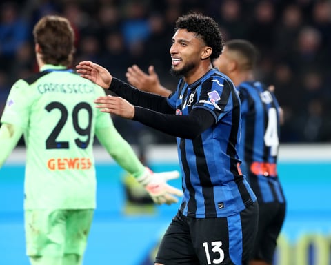 Ederson of Atalanta reacts during a Serie A match, with Manchester United agreeing a £35m deal to sign the Brazilian midfielder in summer 2026