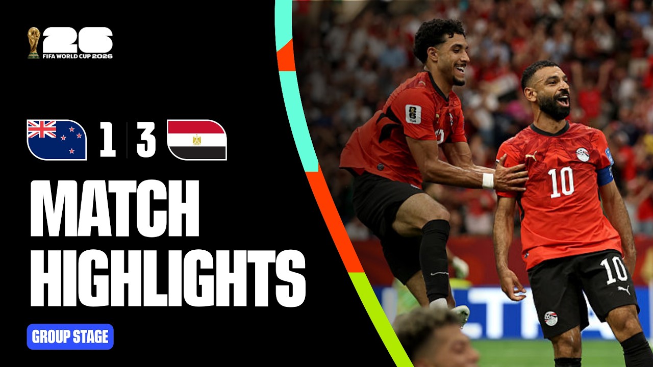 Egypt players celebrate their historic 3-1 victory over New Zealand at the 2026 FIFA World Cup