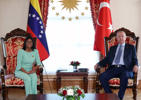 Turkish President Recep Tayyip Erdogan meets Venezuela's acting President Delcy Rodriguez in Istanbul