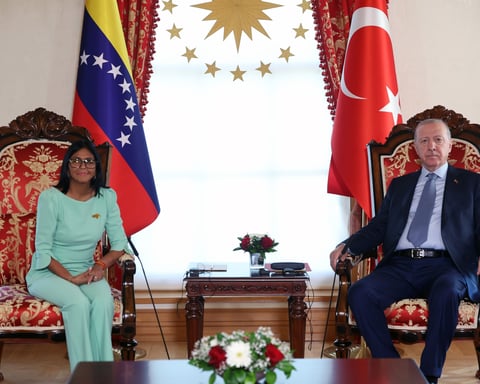 Turkish President Recep Tayyip Erdogan meets Venezuela's acting President Delcy Rodriguez in Istanbul