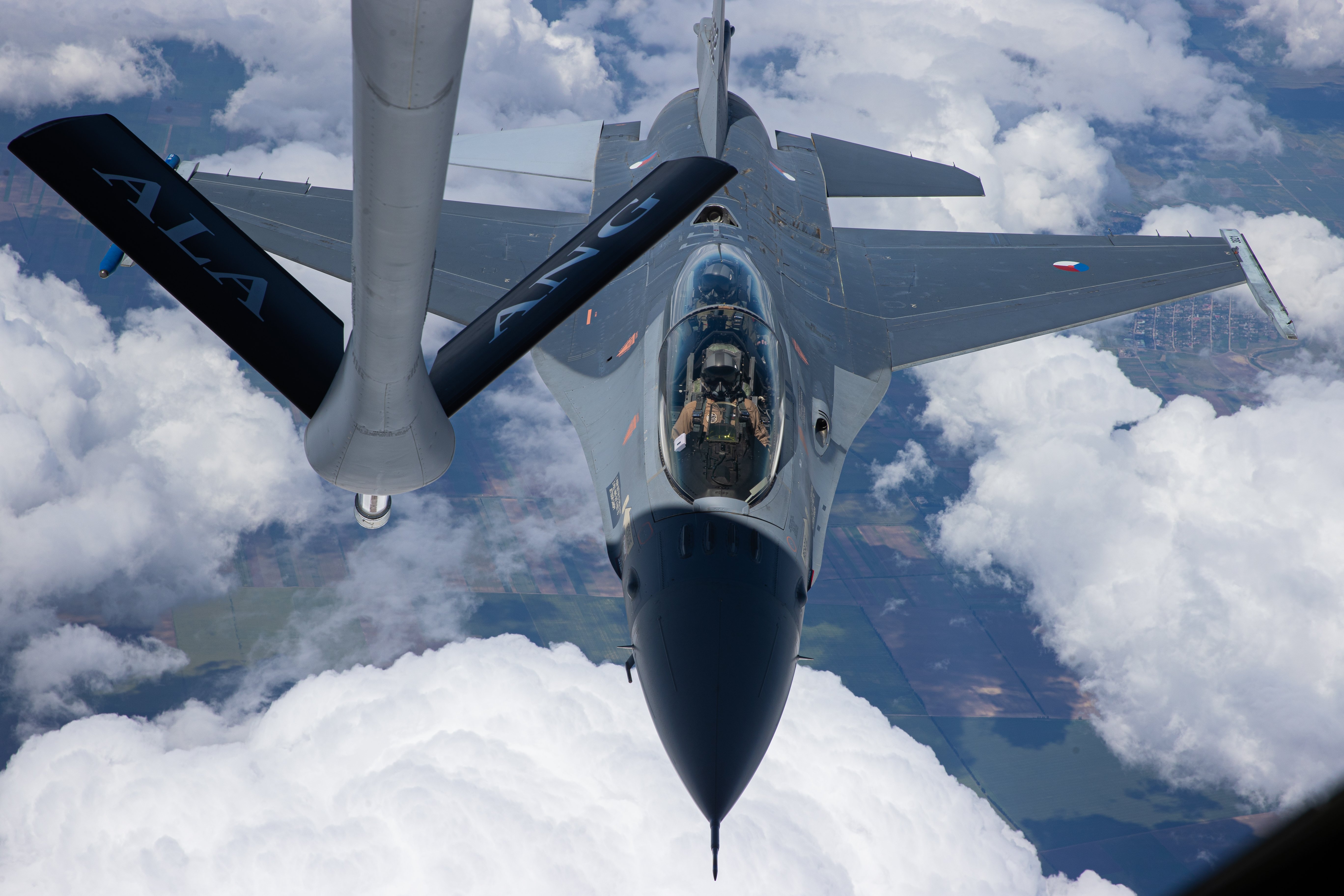 A US Air Force F-16 refueling from a KC-135 aerial tanker, the kind of aircraft being withdrawn from Europe