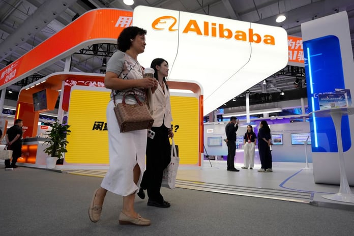 Chinese telecom signage as the US weighs barring interconnection with China Unicom, China Mobile and China Telecom