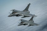 French Air and Space Force Rafale fighter jet over Siauliai Air Base during NATO Baltic Air Policing mission