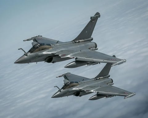 French Air and Space Force Rafale fighter jet over Siauliai Air Base during NATO Baltic Air Policing mission