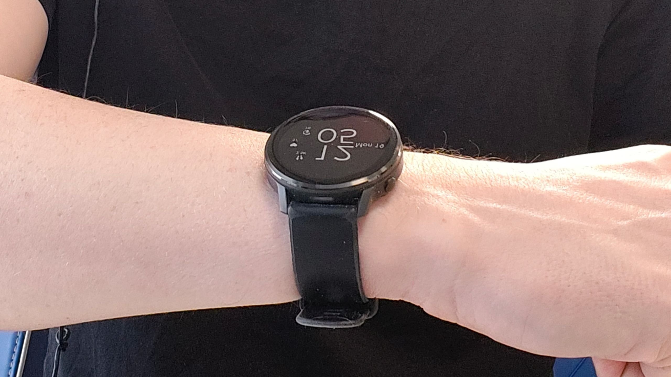 Garmin Venu 4 smartwatch showing palm gesture feature