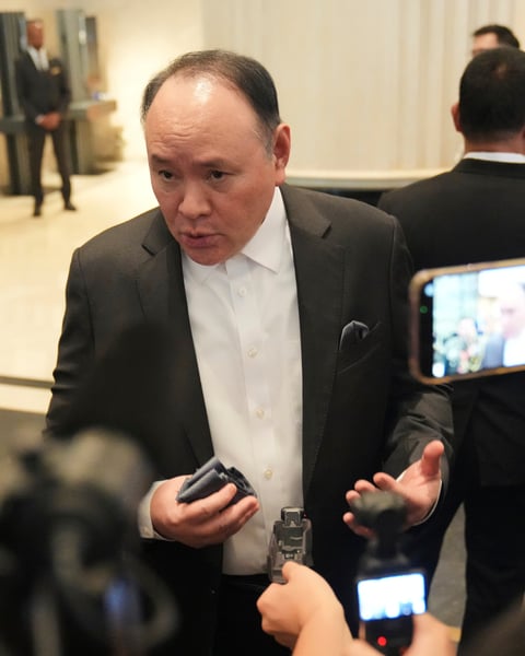 Philippine Defence Secretary Gilberto Teodoro speaks to media at the Shangri-La Dialogue in Singapore