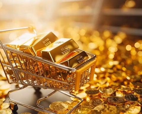 Gold bars and price chart showing decline amid US-Iran conflict and Federal Reserve rate hike expectations June 2026