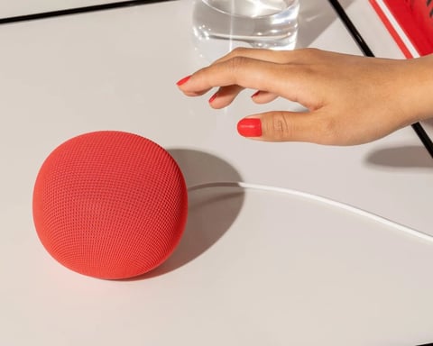 Google Home Speaker 2026 in Porcelain color with Gemini light ring at base