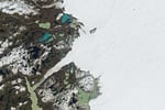 NASA Landsat 9 satellite image of the Greenland ice sheet refreshed by new snowfall after the 2025 melt season