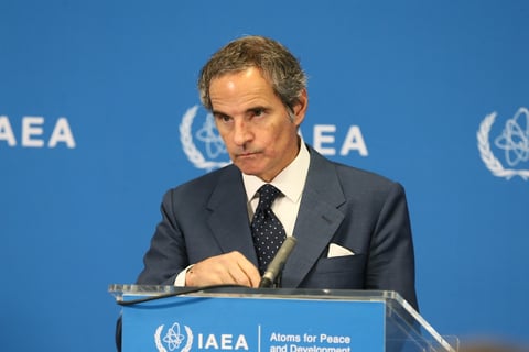 IAEA Director General Rafael Grossi speaks at the Board of Governors in Vienna on June 8 2026