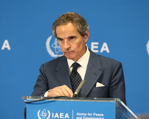 IAEA Director General Rafael Grossi speaks at the Board of Governors in Vienna on June 8 2026