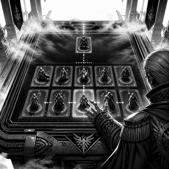 Guild Wars Mistbound gameplay showing tactical battlefield movement on a 5x3 grid