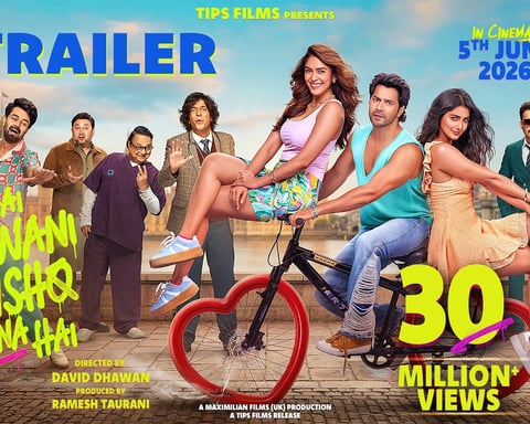 Varun Dhawan, Mrunal Thakur and Pooja Hegde in Hai Jawani Toh Ishq Hona Hai, the David Dhawan comedy released June 5