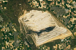 NASA ISS astronaut photograph of the Hambach lignite open-pit coal mine in Germany