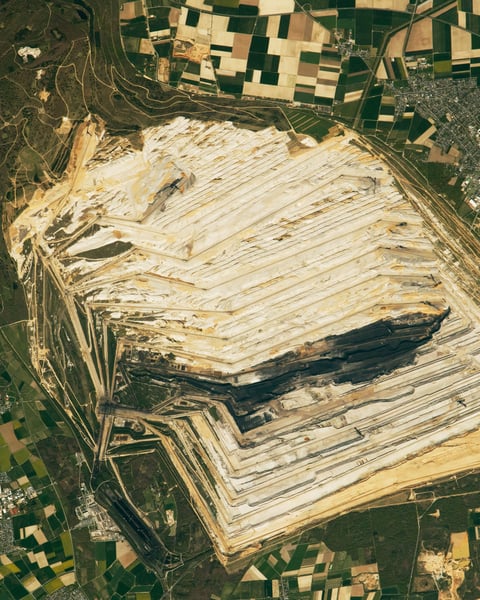 NASA ISS astronaut photograph of the Hambach lignite open-pit coal mine in Germany