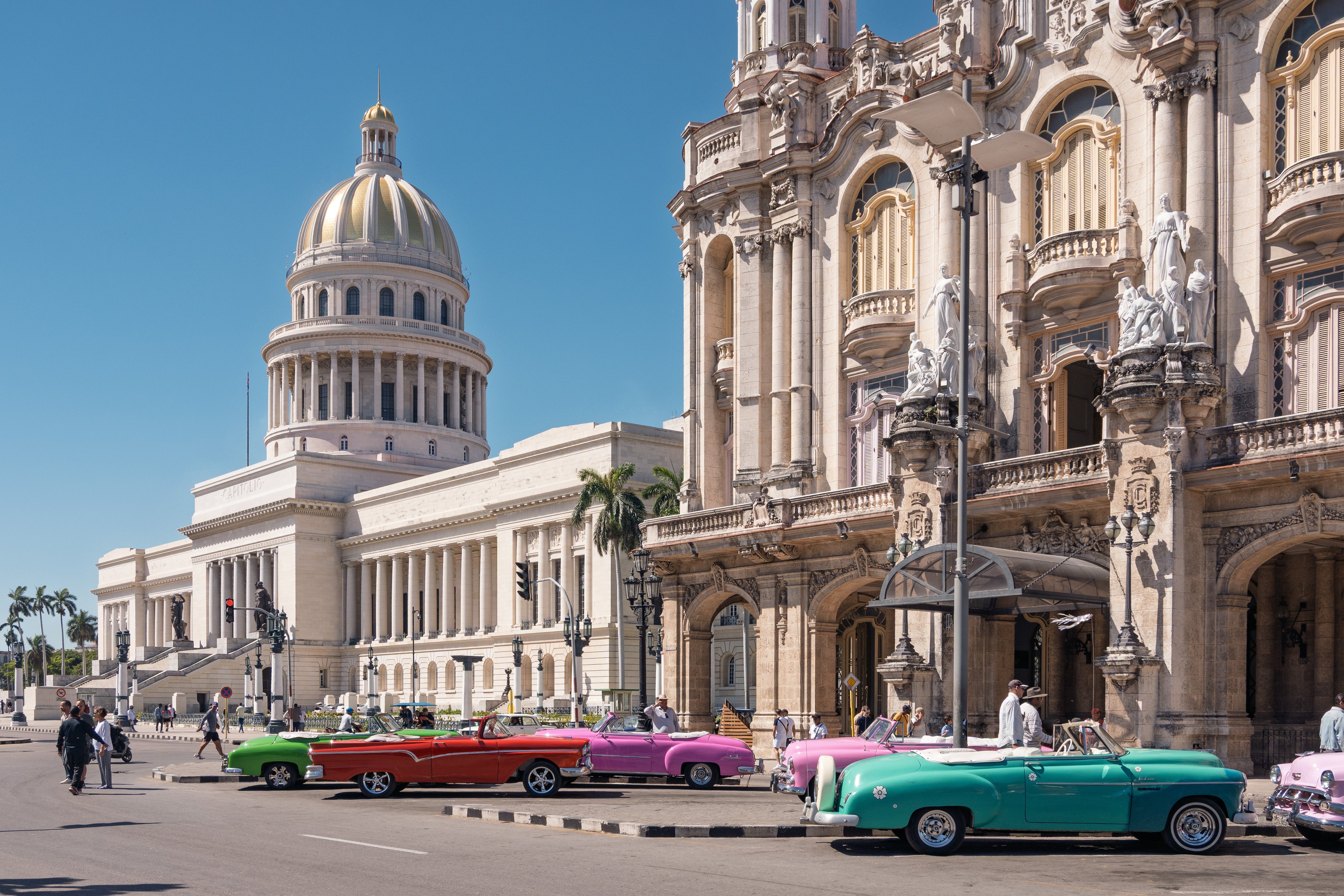 The Capitolio building and classic cars in Havana, Cuba, as new US sanctions hit the island's energy supply