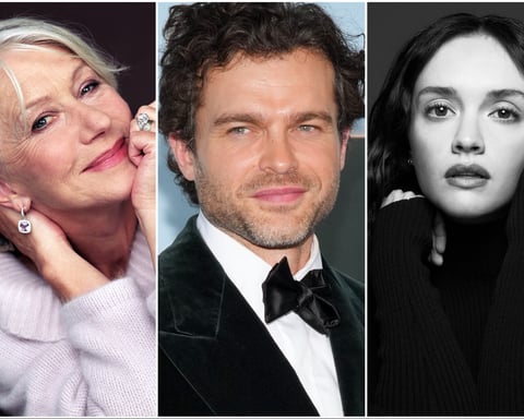 Helen Mirren, Alden Ehrenreich and Olivia Cooke, stars of Anton Corbijn's A Talent for Murder