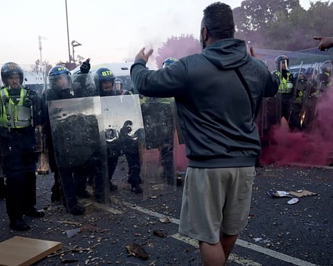 Riot police clash with protesters in Southampton following the Henry Nowak murder sentencing June 2026