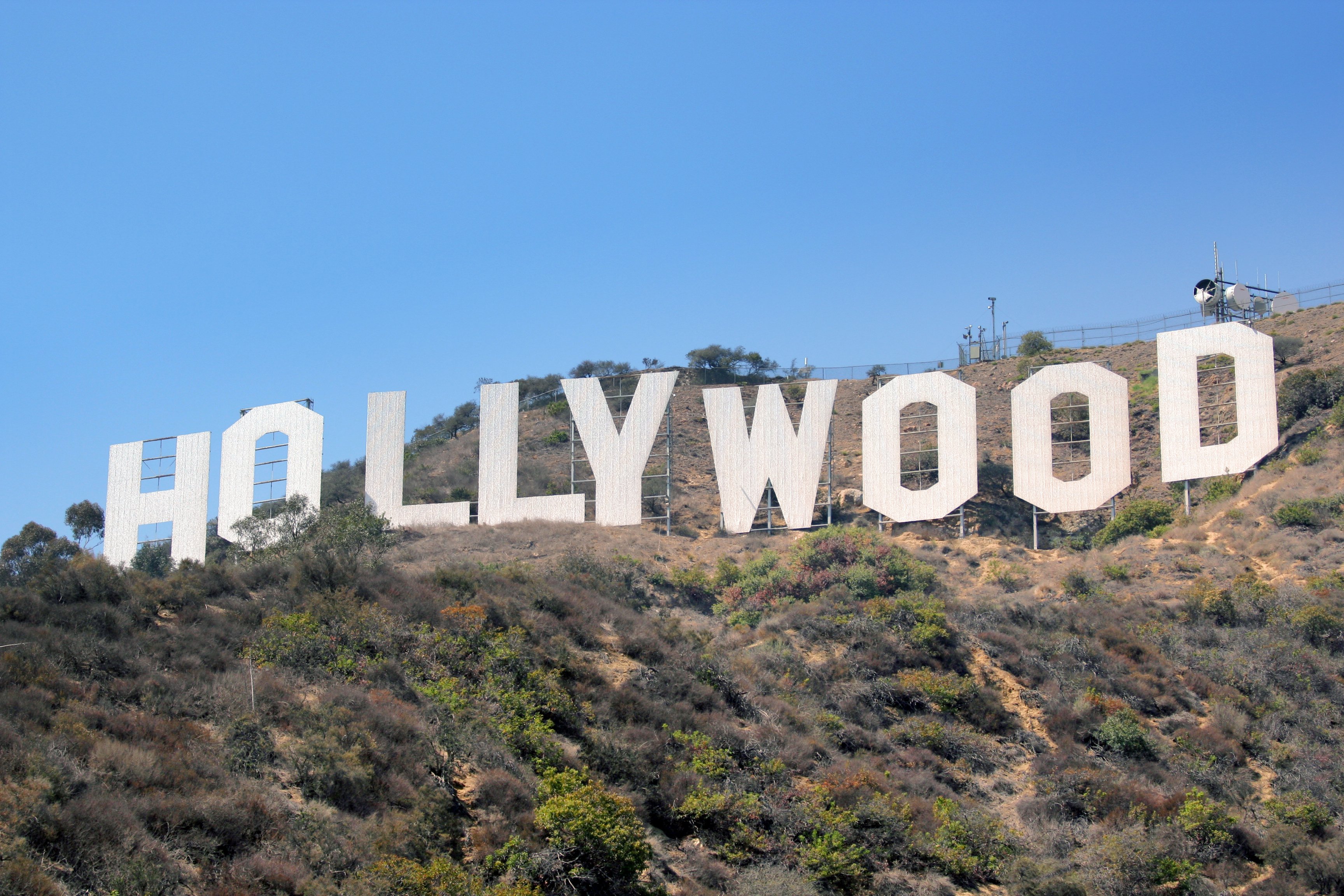 The Hollywood Sign on the hillside above Los Angeles California the entertainment capital where Love Island USA is produced