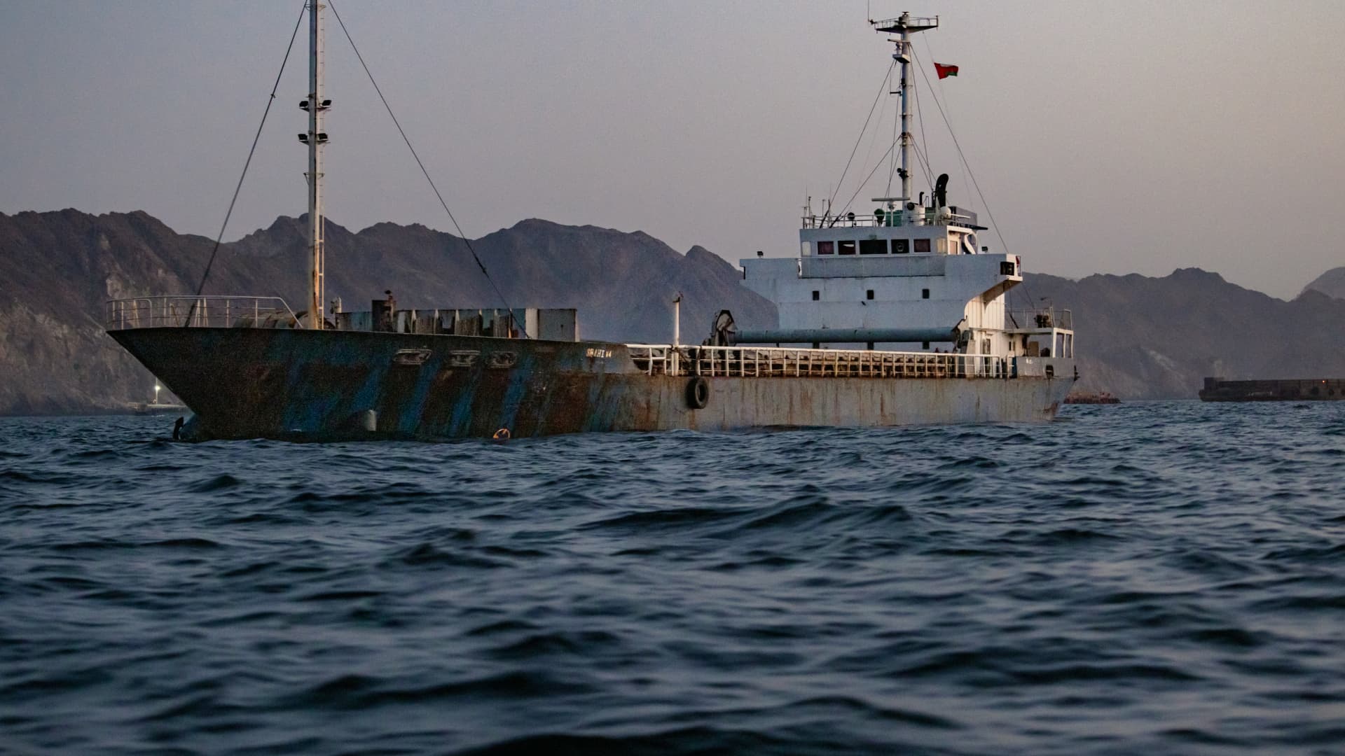 Commercial tanker shipping through the Strait of Hormuz amid Iran's dispute over transit routes