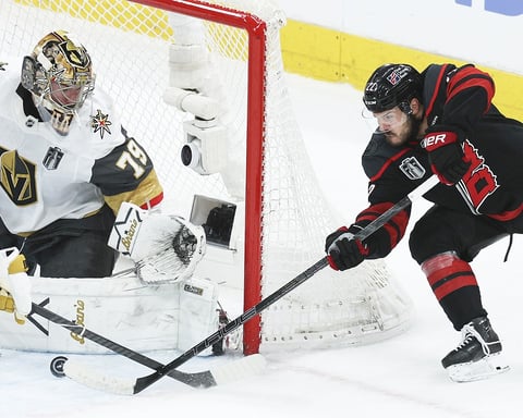 Seth Jarvis and Carolina Hurricanes celebrate power-play goal in Game 2 of the 2026 Stanley Cup Final