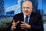 ICC Prosecutor Karim Khan at a press conference in The Hague ahead of his formal suspension