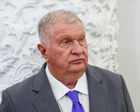 Rosneft CEO Igor Sechin speaks at the SPIEF 2026 energy panel in St. Petersburg