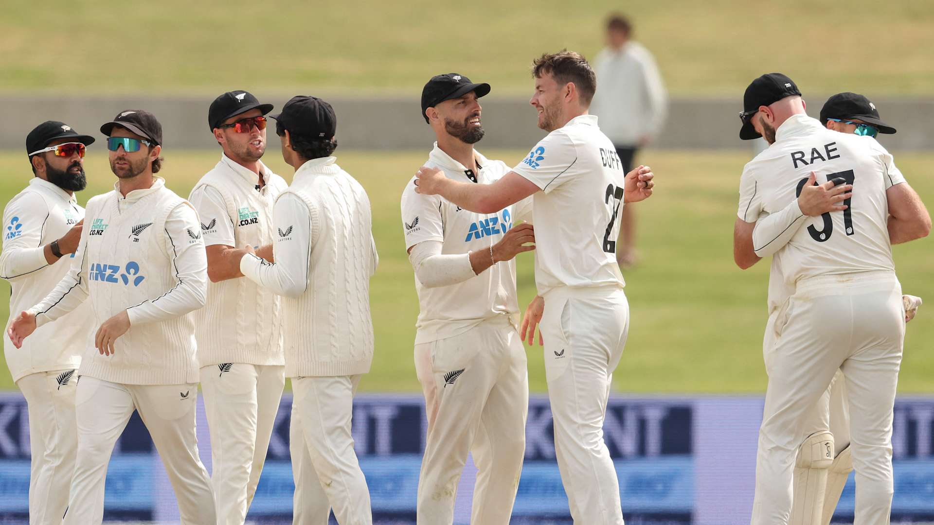 India and New Zealand players in action during a cricket match
