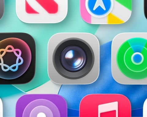 iOS 26 app icons for Camera and Image Playground on iPhone, ahead of iOS 27 redesigns at WWDC 2026