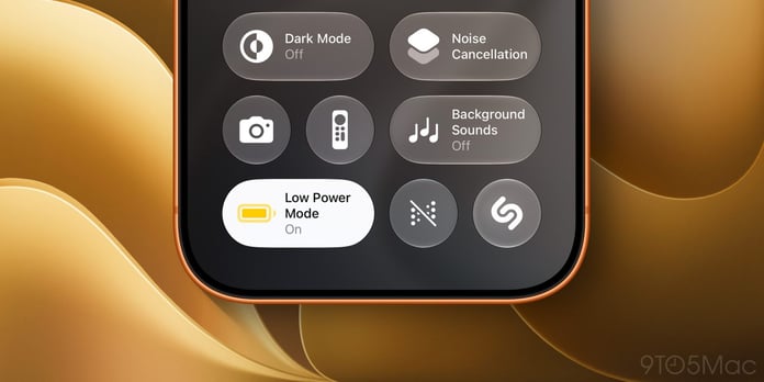 iOS 27 Low Power Mode interface on iPhone Control Center with improved battery saving performance