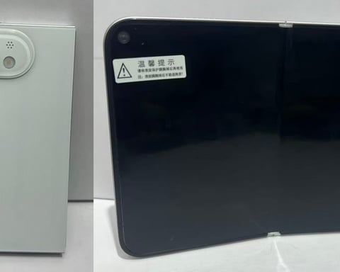 iPhone Fold dummy unit showing white color passport form factor Touch ID 2026